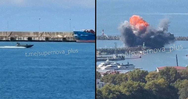 Ukraine greift an Heftige Explosionen in russischem Schwarzmeerhafen 0:51 Min.